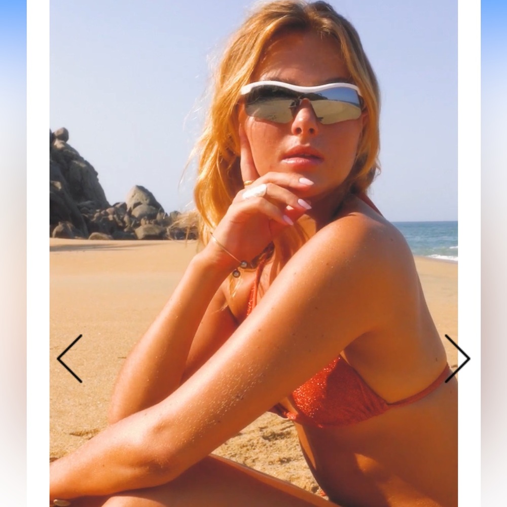 I SEA “palms” polarized sunglasses in blush/silver.